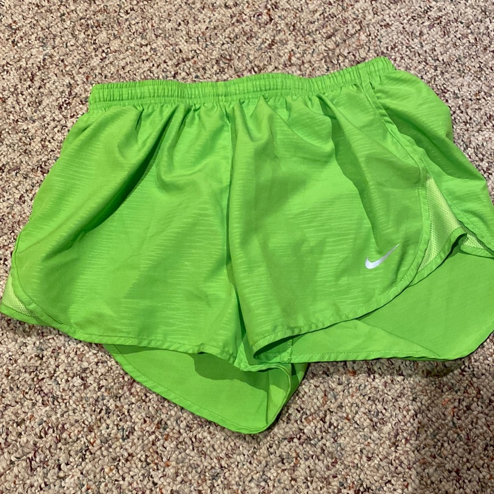 Lime green Nike Dri-fit women work out shorts